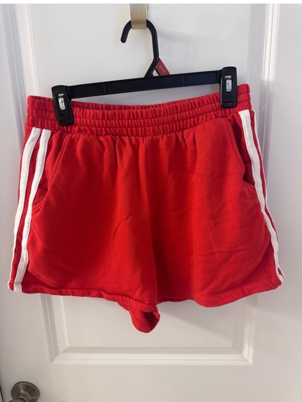 Old Navy Red Athletic Shorts with White Side Stripes size medium